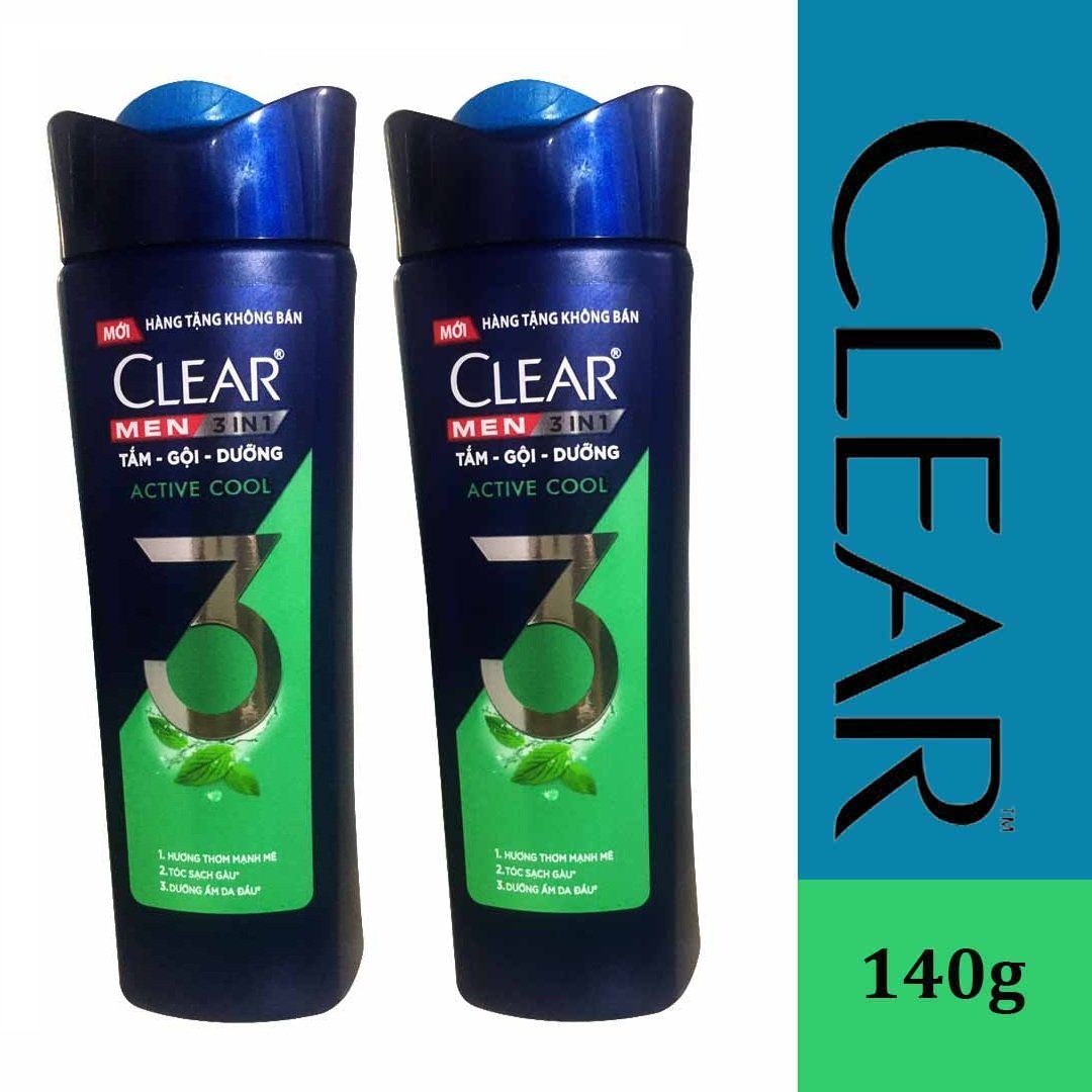 Dầu Tắm gội Dương Clear men Bạc hà mát lạnh 140g