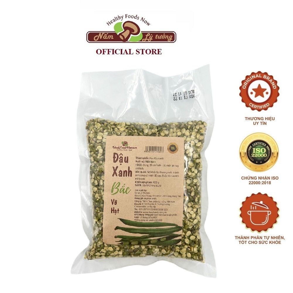 Đậu xanh bắc vỡ hạt lý tưởng 400g, đỗ xanh việt nam, đậu đỗ không chất bảo quản