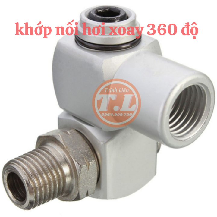 Đầu khớp nối khí nén xoay 360 độ kích thước 1/4" chuyên dụng,Khớp nối ống khí xoay 360 độ tiện lợi