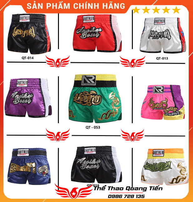 Quần Muay Thái Another Boxer Chính Hãng Muay Thái Short Chất Liệu Satin Cao Cấp QT