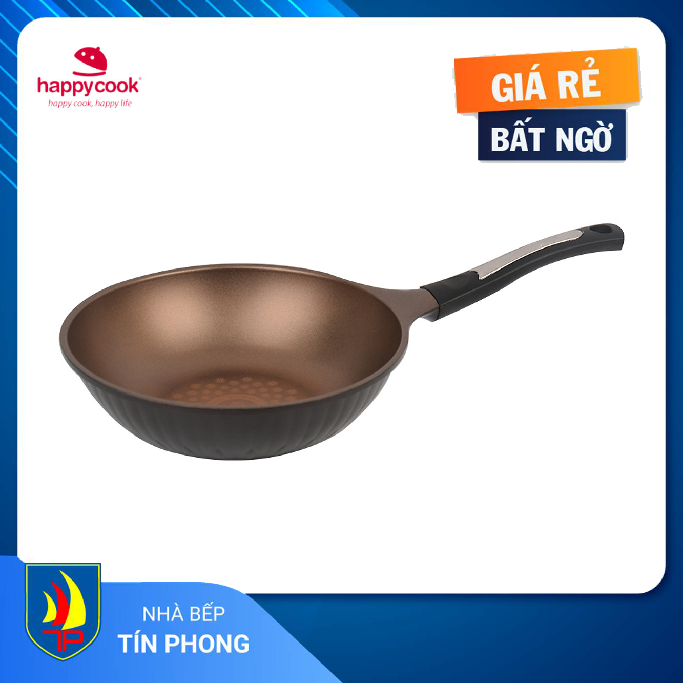 Chảo sâu chống dính kim cương Happycook 26cm KCWP-26