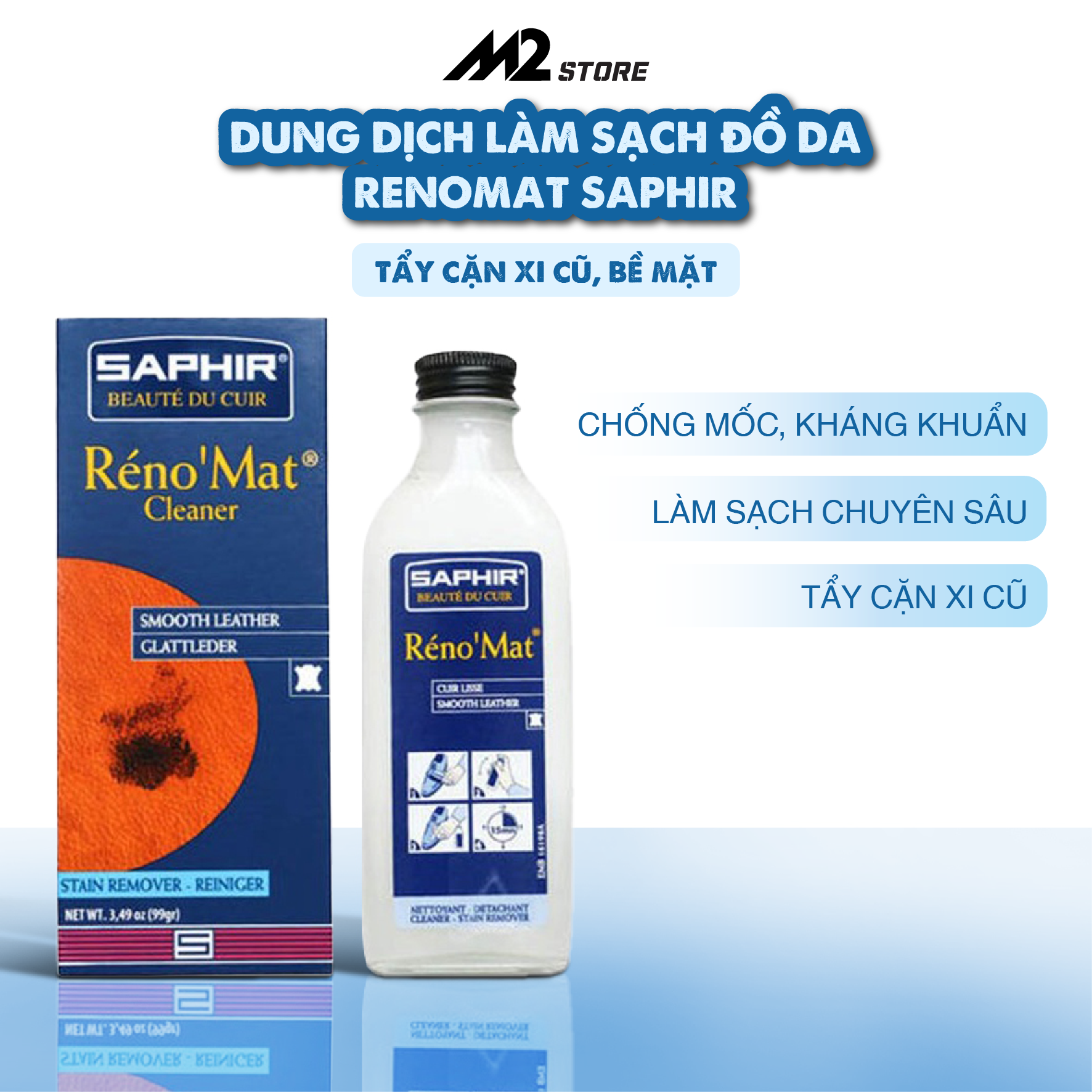 Dung dịch làm sạch giày da Renomat Saphir 100ml (XDG05)