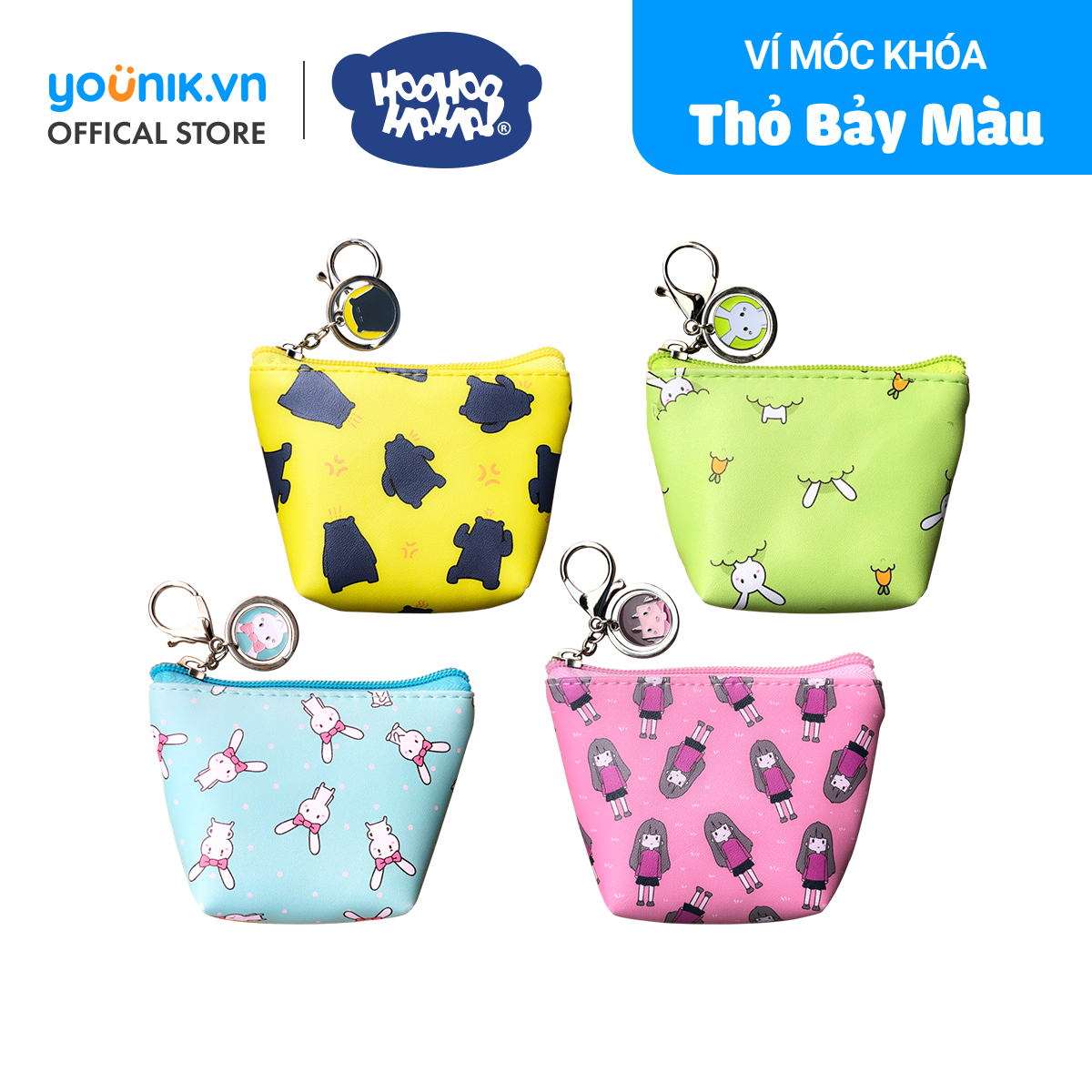 Ví Móc Khóa Thỏ Bảy Màu HooHooHaHa