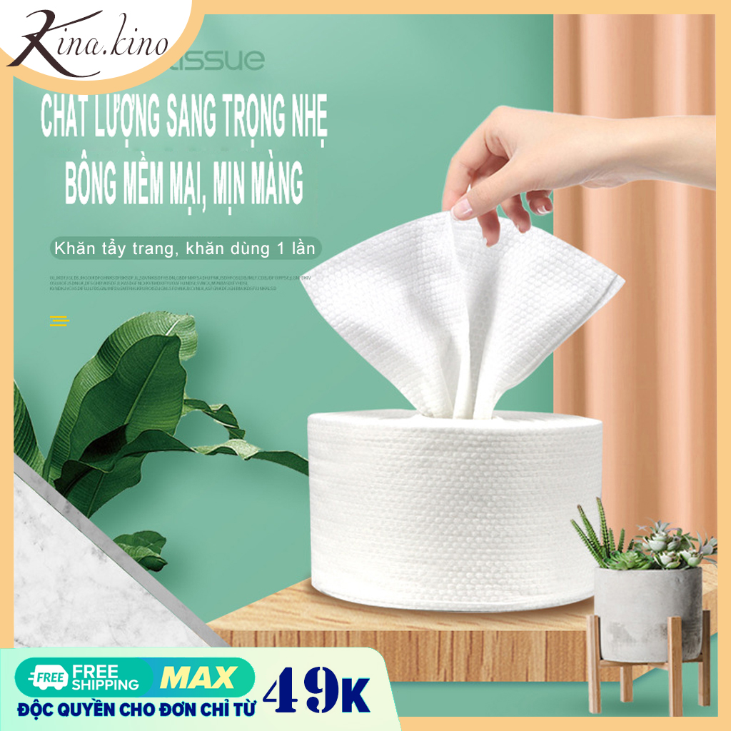 [3 kích thước] bông tẩy trang, khăn mặt dùng một lần dang cuộn Cao cấp- Kinakino