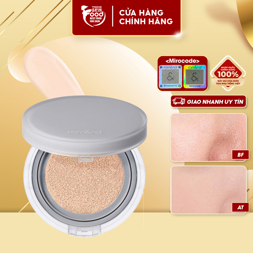 Phấn Nước Che Phủ Hoàn Hảo, Mỏng Nhẹ Tự Nhiên Romand NU Zero Cushion SPF24/PA++ 15g