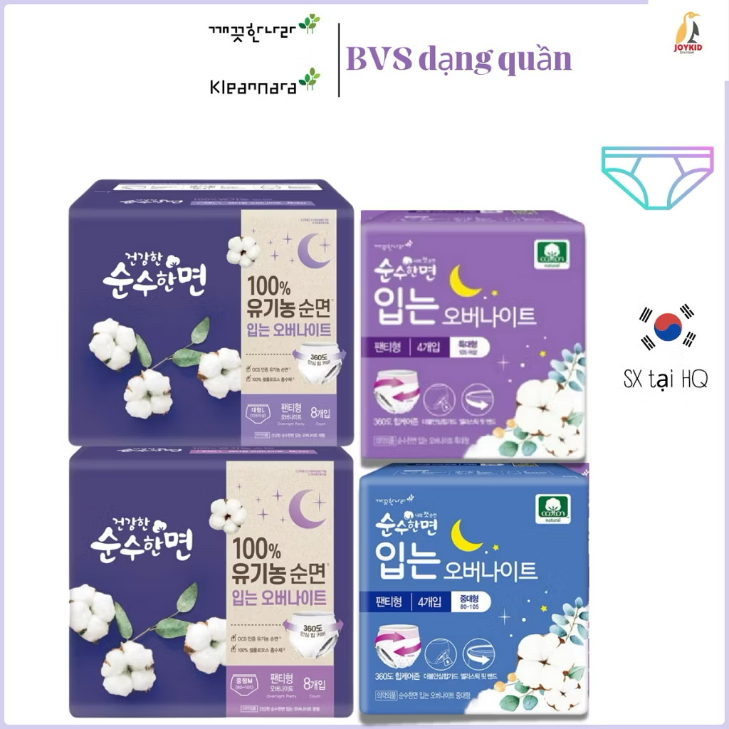 Băng vệ sinh dạng quần Kleannara Soonsoohan Hàn Quốc siêu thấm hút size M/L 4c/8c/gói