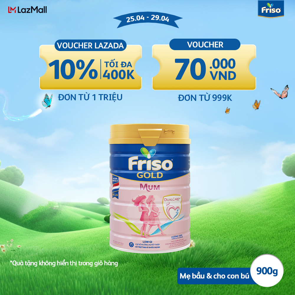 [Từ 25-29.04 VOUCHER ĐẾN 400K] Sữa bột Frisomum Gold hương vani 900g