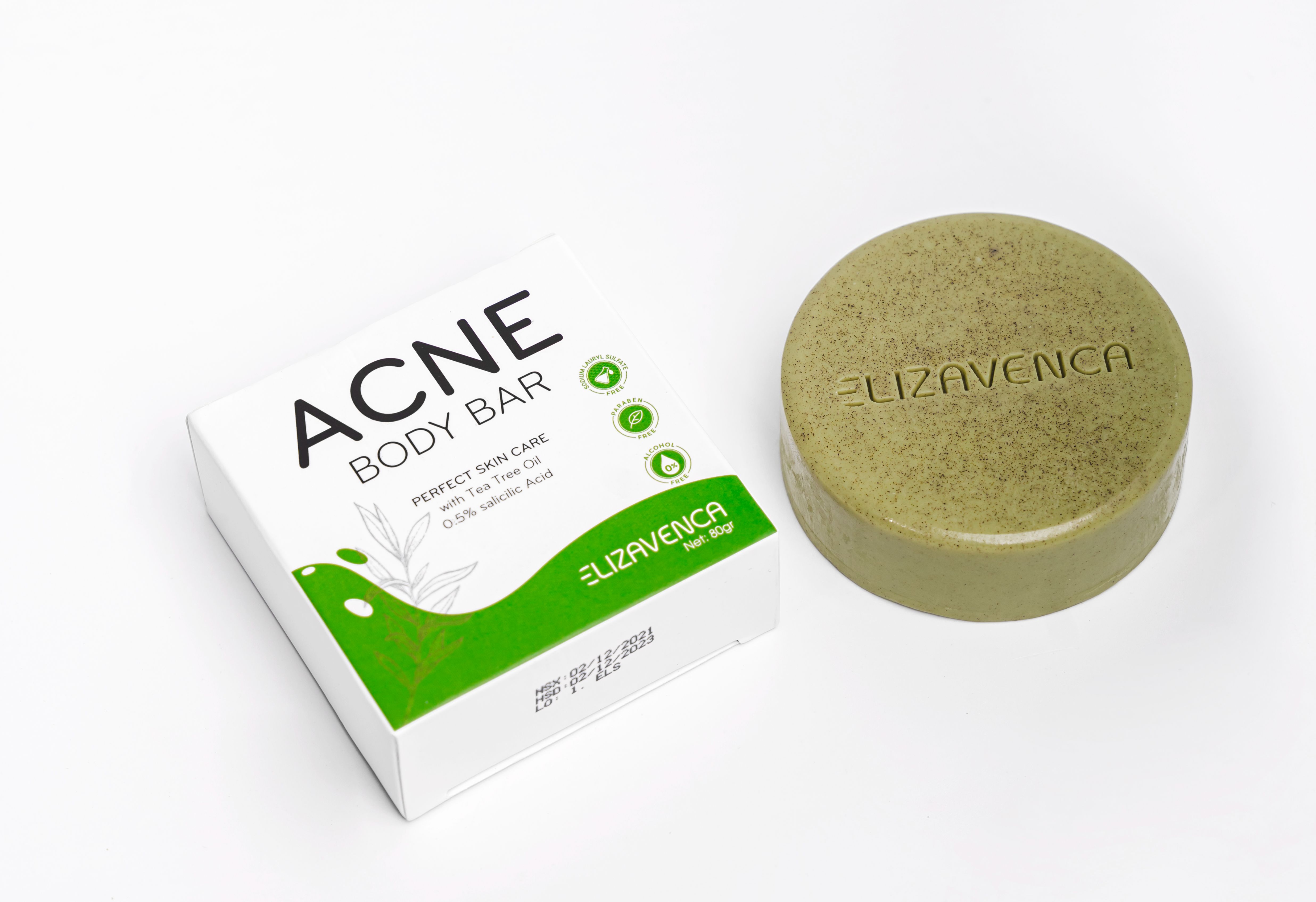 Xà phòng t mụn lưng và toàn thân elizavenca acne body bar