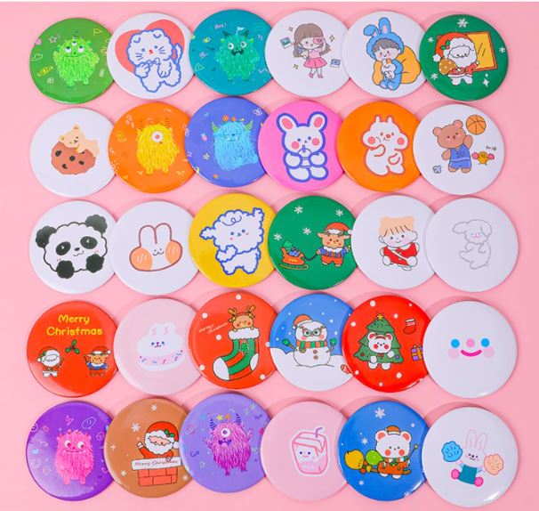 set 2 gương mini 1 mặt hoạt hình cute