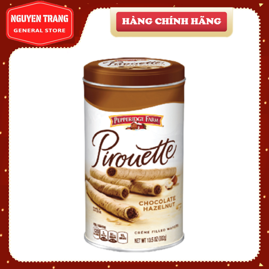Bánh ống điếu vị socola hạt dẻ pepperidge farm wafers chocolate hazelnut 328g