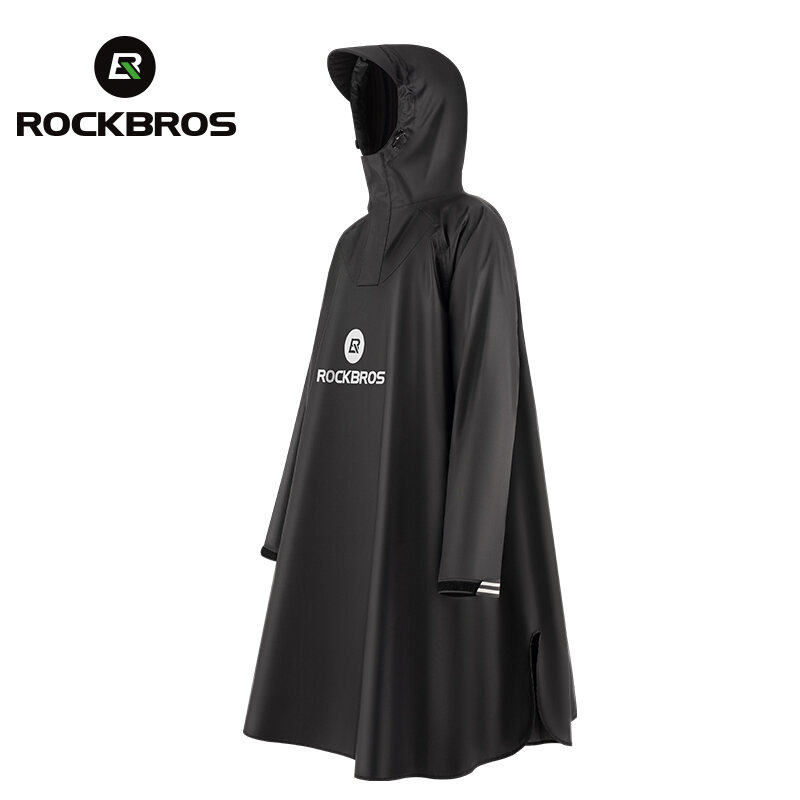 ROCKBROS Motorcycle Raincoat for Men Women Waterproof Breathable Cycling Raincoat for Heavy Rain Adjustable Rain Jacket with Widened Extended Brim for Camping Hiking