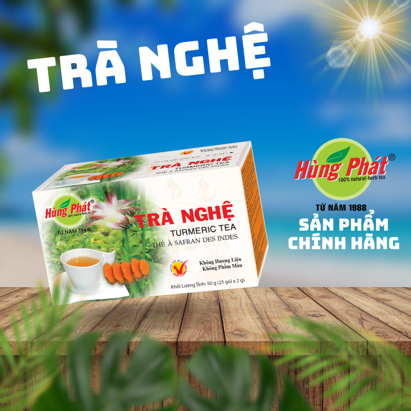 Trà nghệ túi lọc hùng phát hộp 25 gói