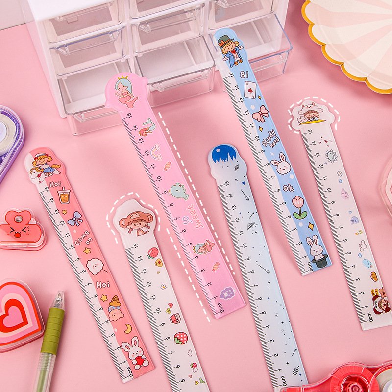COMBO 3 THƯỚC KẺ ĐẦU THÚ 15CM CHO HỌC SINH