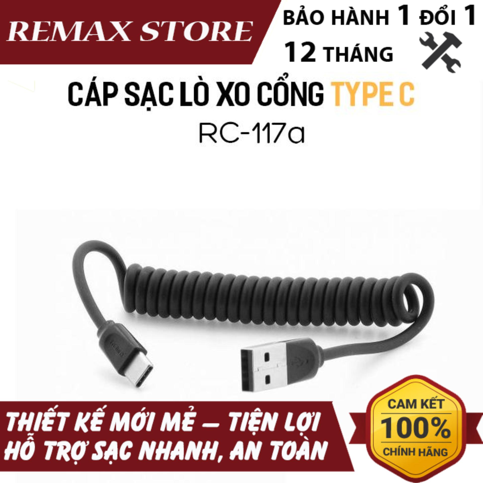Cáp sạc lò xo remax rc-117a cổng type c