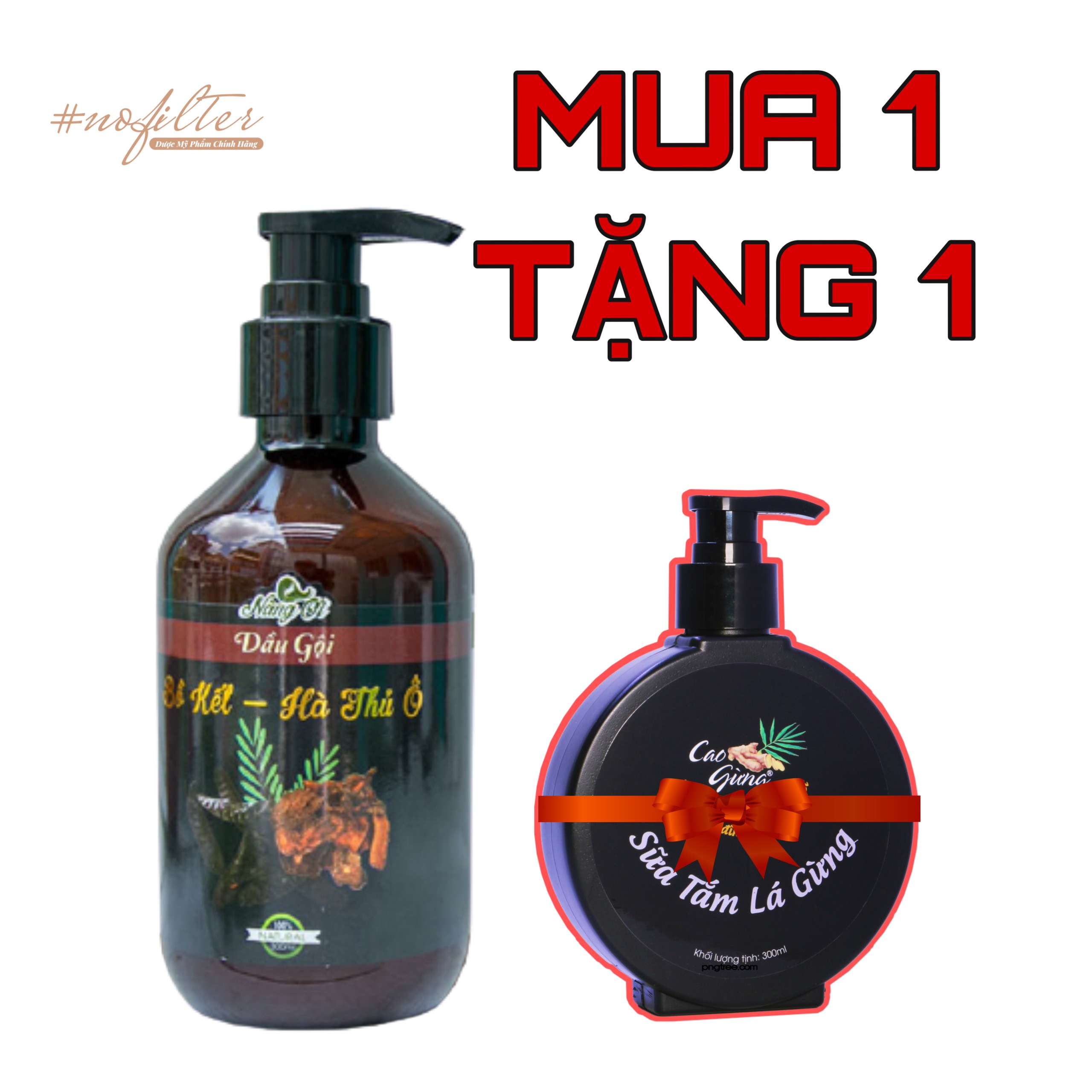 Mua 1 tặng 1- mua dầu gội bồ kết hà thủ ô nàng ơi nàng ơi tặng sữa tắm lá gừng