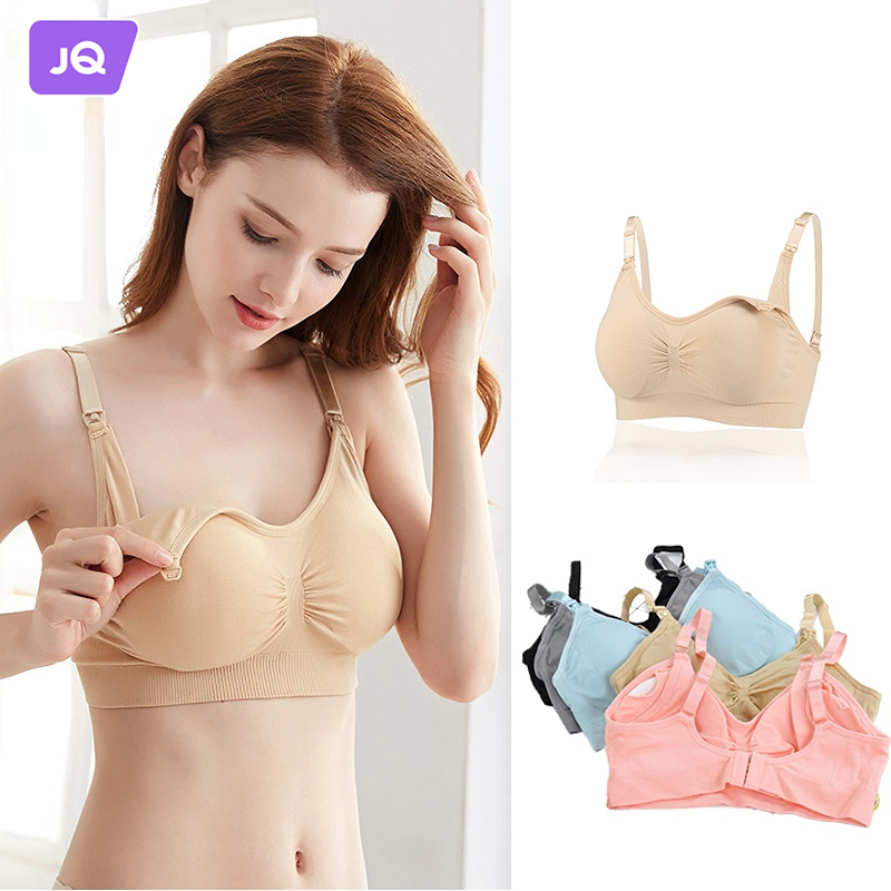 Joyncleon phụ nữ đồ lót áo ngực hở phía trước áo ngực không đường may áo ngực cho con bú hội tụ mỏng thoải mái phụ nữ mang thai sau sinh áo ngực cho con bú không có vành thép không có dấu vết áo ngực