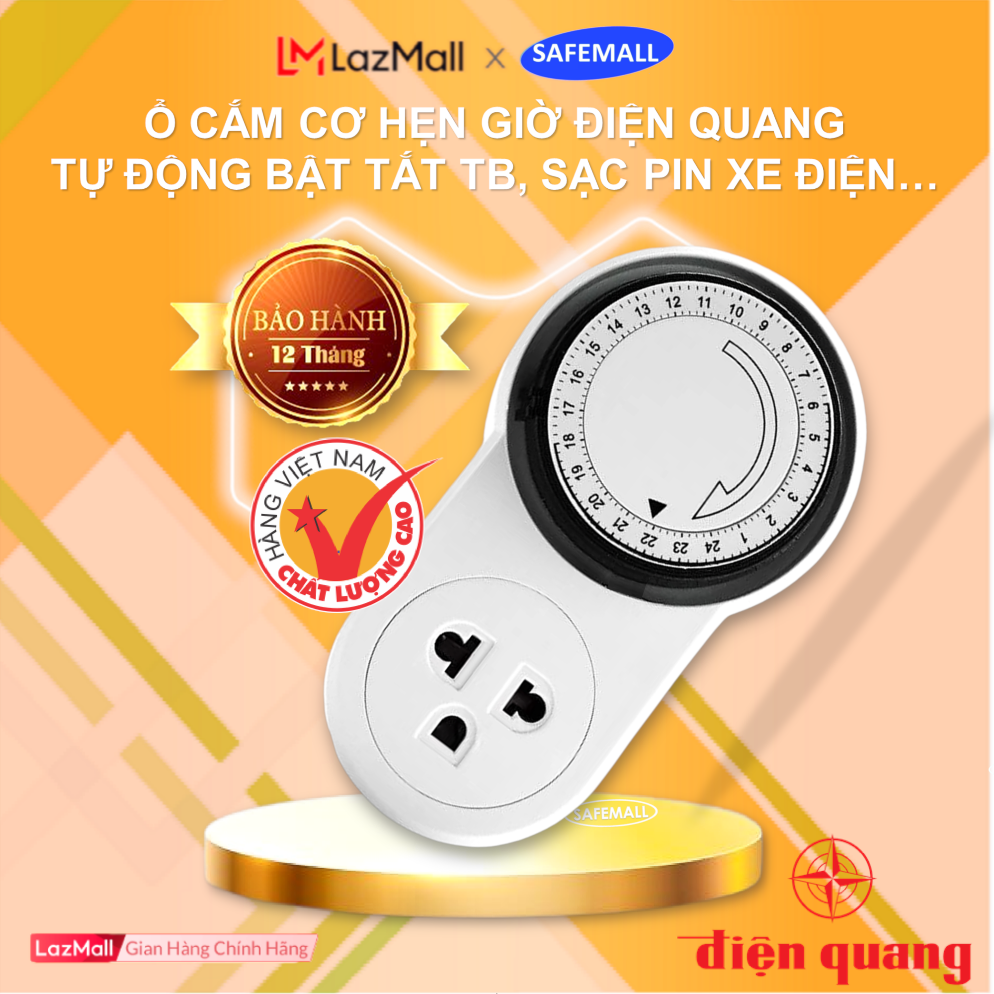 Esk mt06 WBL 13 photoelectric timer socket combo (motor adjustable, 1 hole-3-pin, white-black)-12 months nationwide warranty safe and save power-authentic security Mart official