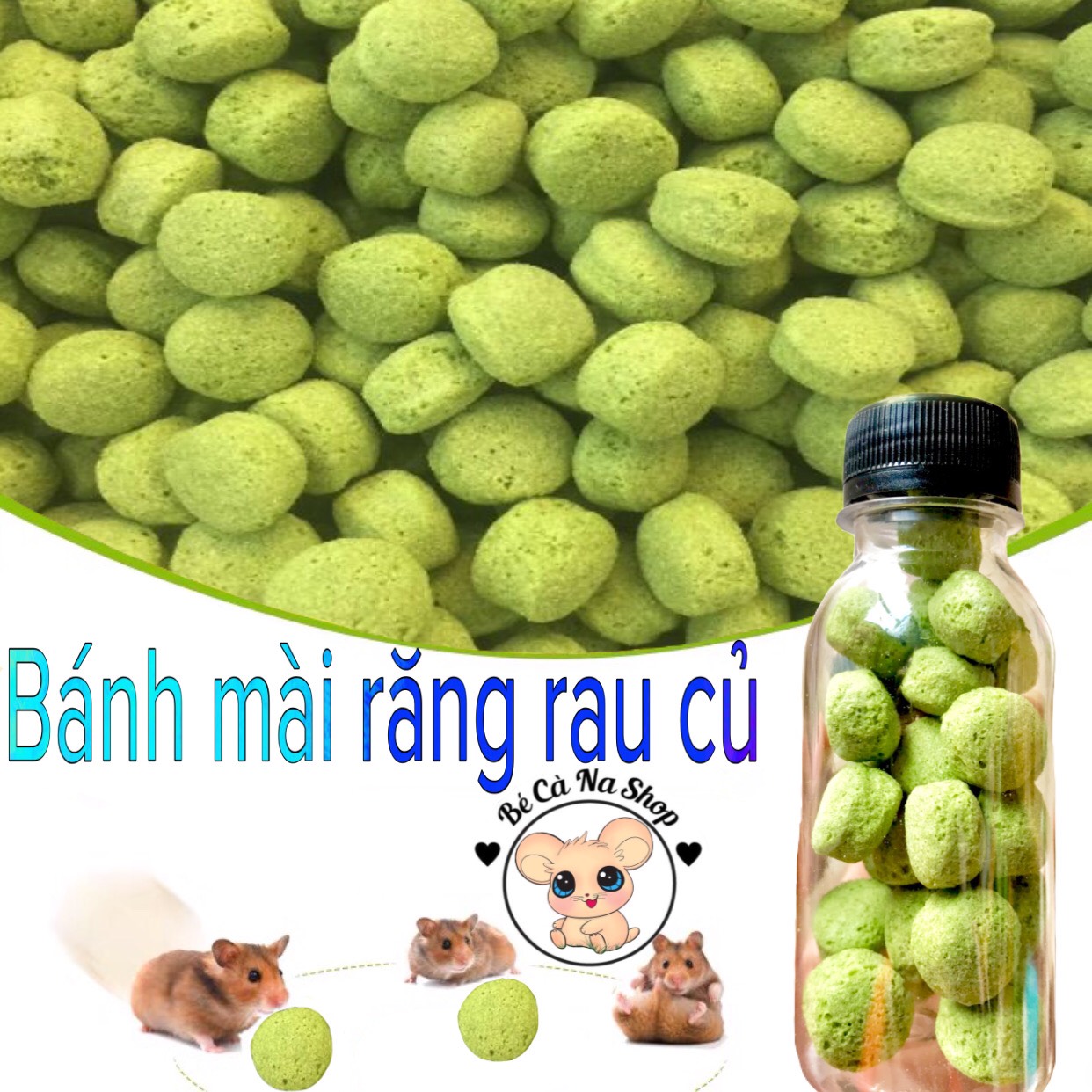 Bánh mài răng rau củ (Chai 30viên) bé cà na ,thức ăn mài răng giảm stress và bổ sung chất xơ cho hamster , thỏ bọ sóc...