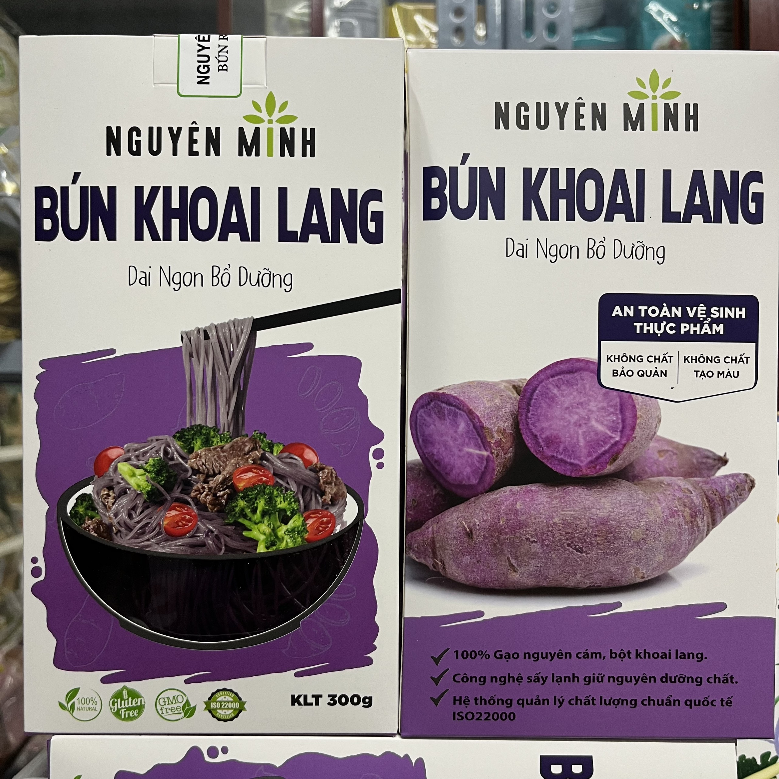Bún khoai lang tím Nguyên Minh 300gr, bún/mì gạo nguyên cám ăn kiêng