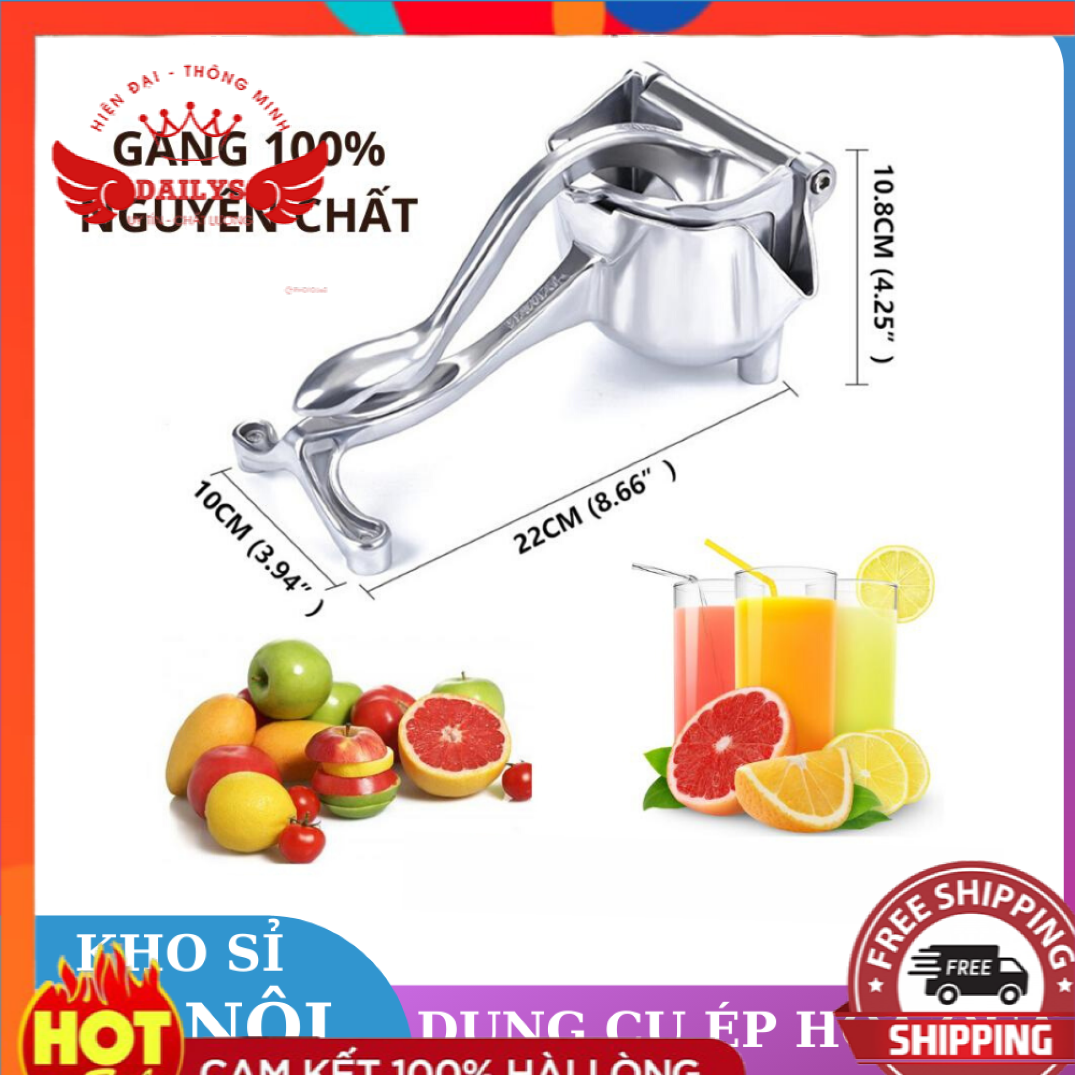 [Hàng Tôt] Dụng Cụ Ép Hoa Qủa Bằng Tay Chất Liệu Bằng Gang An Toàn Tuyệt Đối - Ép Hoa Qủa Cầm Tay Đa Năng,Ép Hoa Qủa,Máy Ép Hoa Qủa,Ép Trái Cây Mẫu Mới Dailys