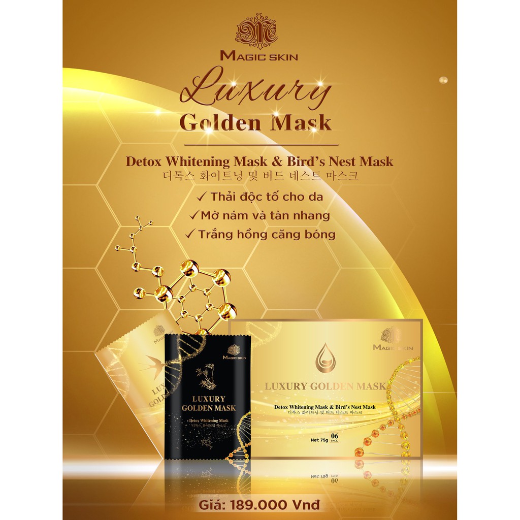 Mặt nạ ủ yến cấy trắng thải độc Luxury Golden Mask