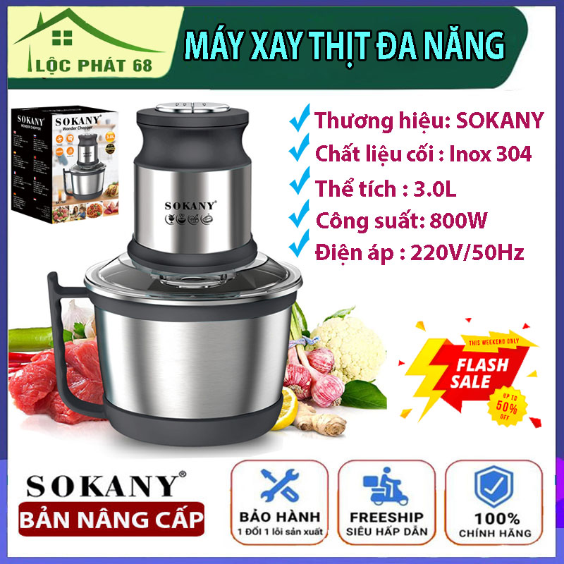 Máy xay thịt, máy xay thịt đa năng, máy xay sinh tố mini cầm tay, máy xay thịt cầm tay công suất cao 800W, dung tích 3.0L, cối xay thịt inox 304 không gỉ, 2 lưỡi dao kép xay nhuyễn mọi thứ, máy xay thịt công nghiệp đa năng