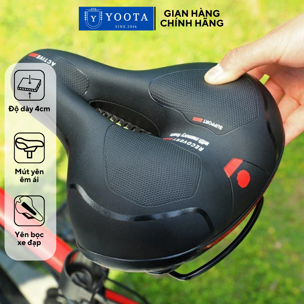 Yên xe đạp thể thao cao cấp, Yên xe thể thao siêu êm mông thoáng khí đệm dày 4cm ACTIVE