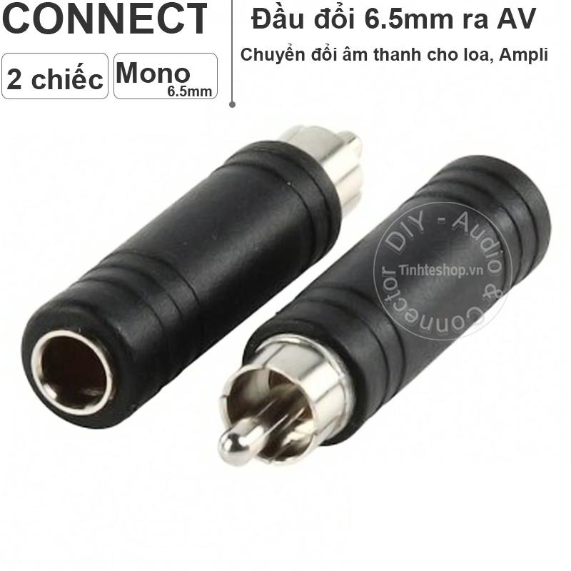 2 chiếc - đầu chuyển av rca dương ra đầu 6.5mm âm - 6.5mm female to audio av rca