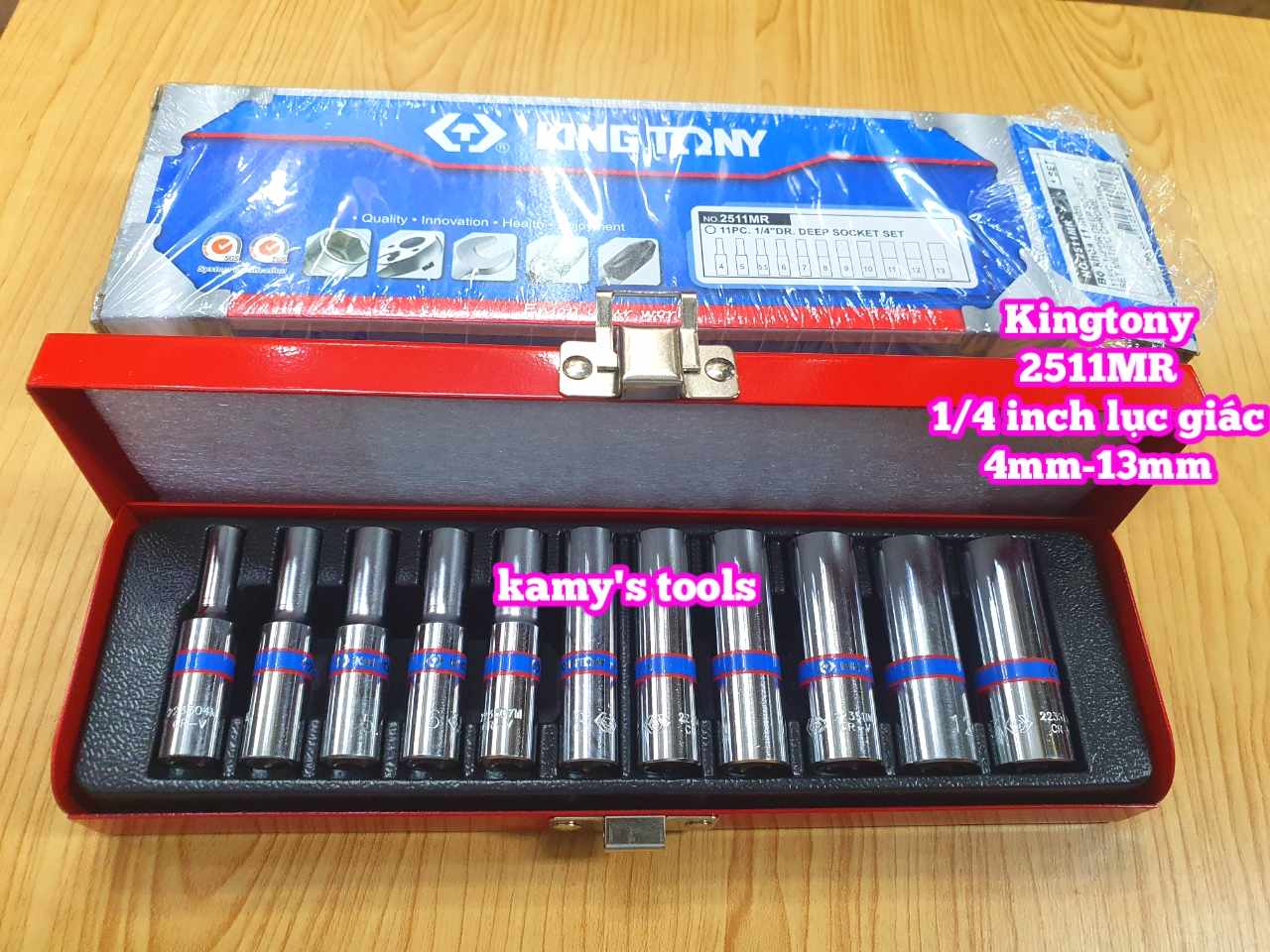 Bộ tuýp dài 1/4 inch kingtony 11 chi tiết model 2511mr 4mm-13mm