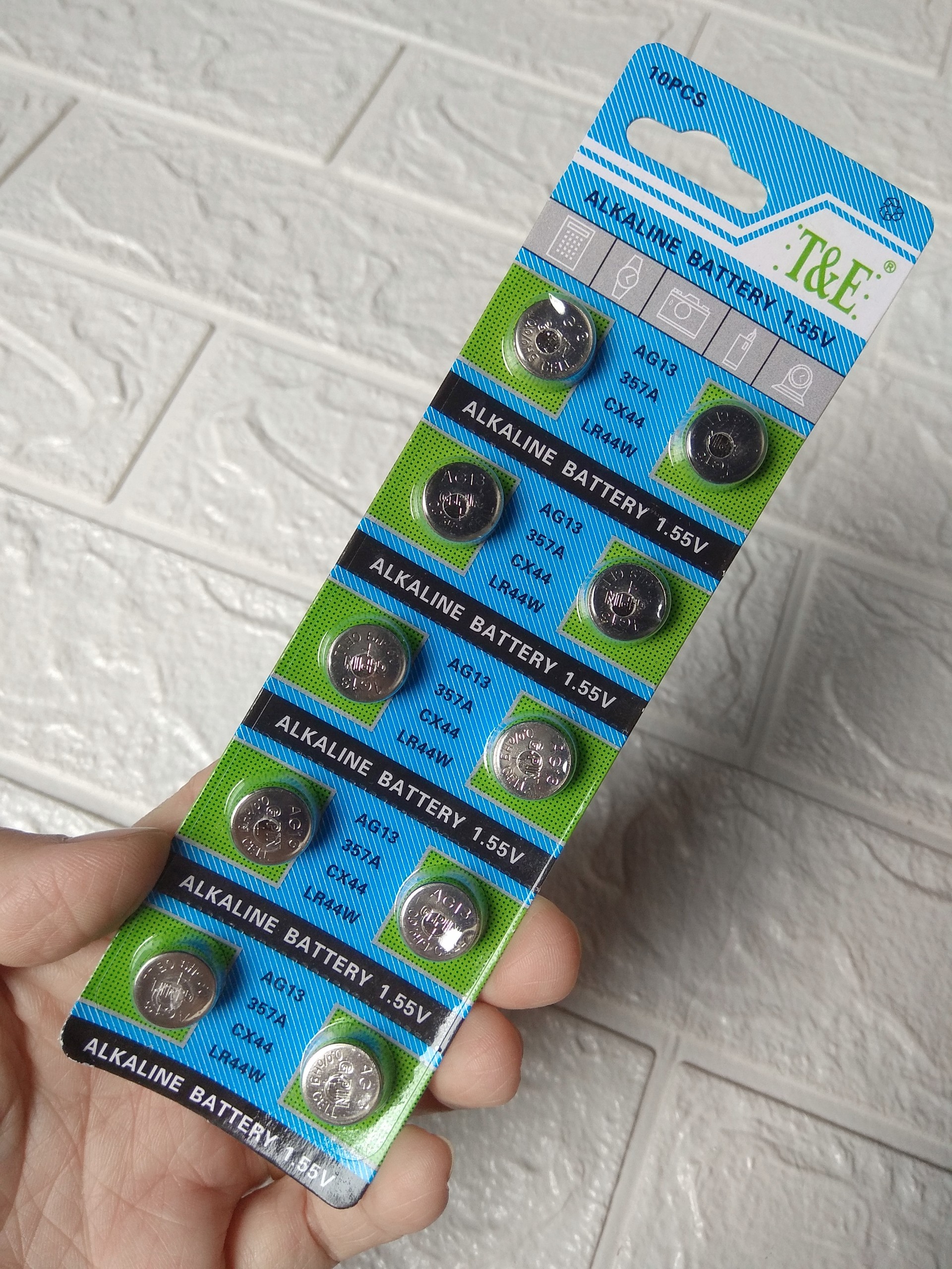 Vĩ pin nút ag13 - lr44w 1.55v - pin nút áo, pin đồng xu, pin đồng hồ, hàng chất lượng cao