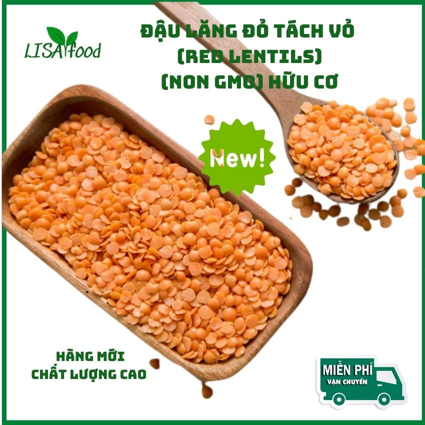 [FREESHIP] Đậu lăng đỏ (Red Lentils) đã tách vỏ 500gr Lisa2food, nấu sữa hạt, cho bé ăn dặm giàu dinh dưỡng thơm ngon hữu cơ không biến đổi gen
