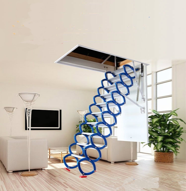 thang gác mái ốp trần , thang gác xép thang gác lững nikita