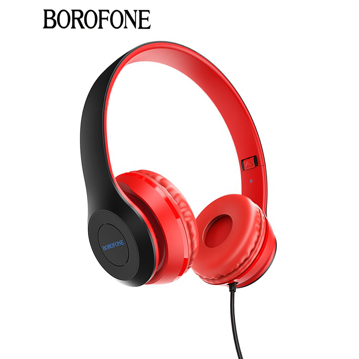 Tai nghe chụp tai Borofone BO5 headphone nghe hay, dây dài 1.2m, có mic đàm thoại, Jack 3.5mm - Chính hãng