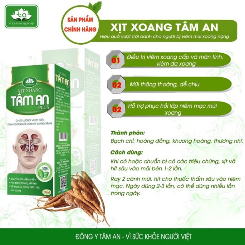 Xịt xoang tâm an - liệu trình 6 lọ