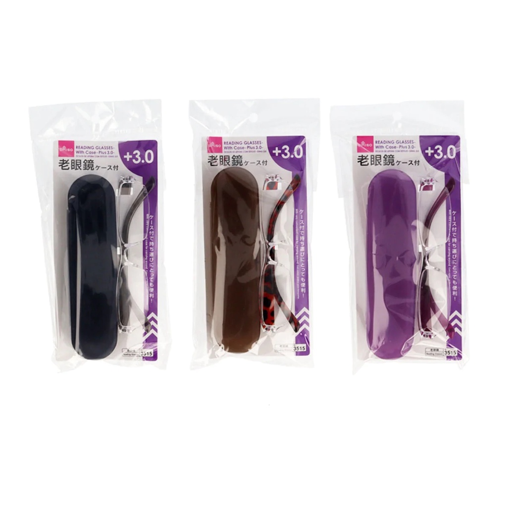 Daiso kính lão đọc sách có hộp đựng 3.0 no 3515