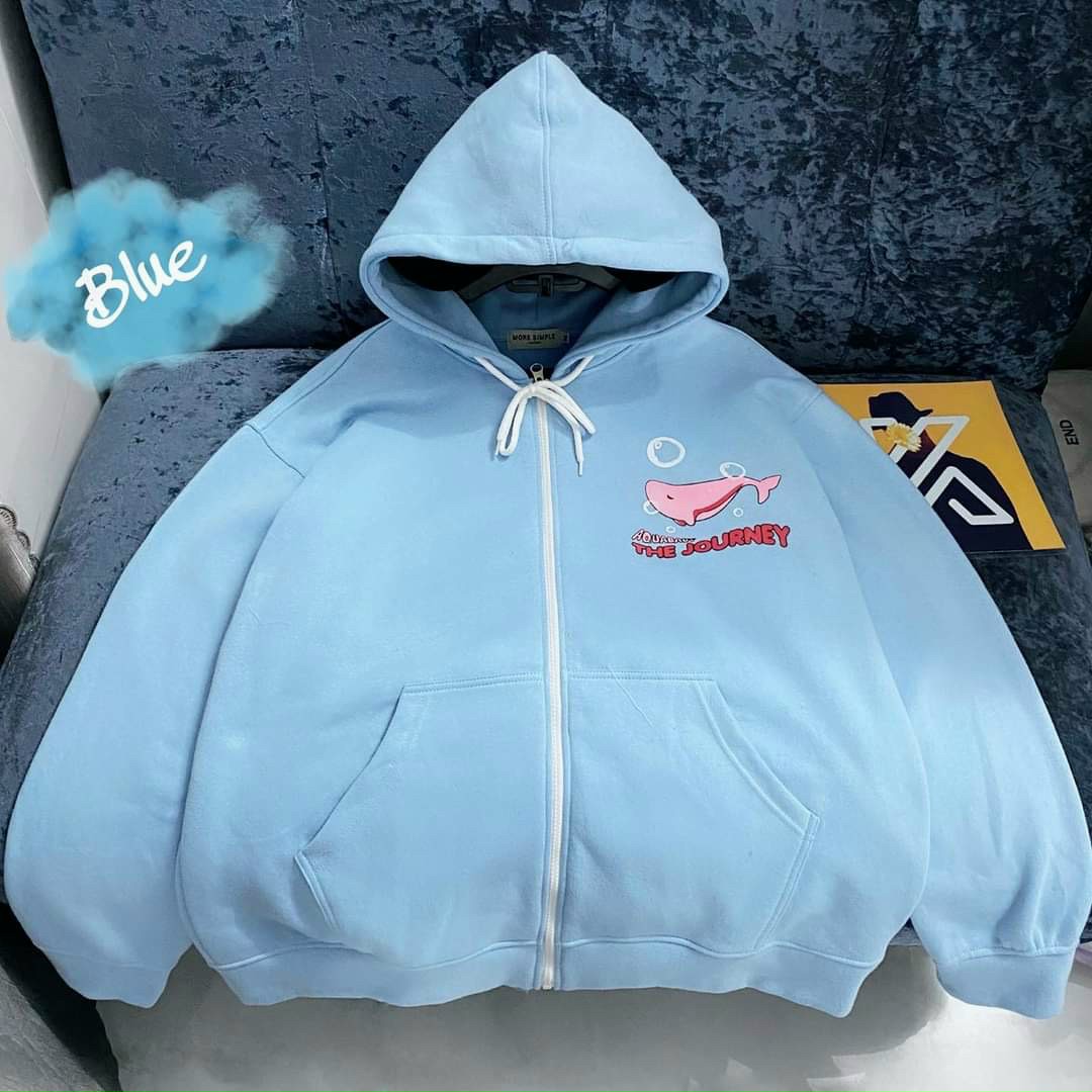 [HCM]Áo Khoác Nỉ Ngoại in Hoạt Hình Em Bé Cưỡi Cá Voi Siêu Dễ Thương . TP