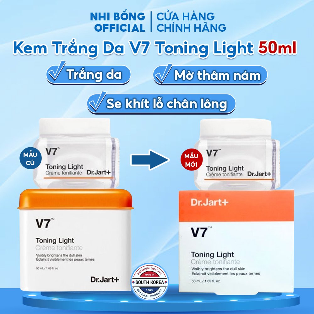 Kem Trắng Da V7  Nâng Tone Toning Light Dr.jart Hàn Quốc giúp chống lão hóa mờ thâm nám tàn nhang 50ml