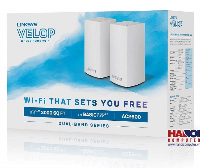 Router Mesh wifi Linksys Velop Dual-Band 2-Pack