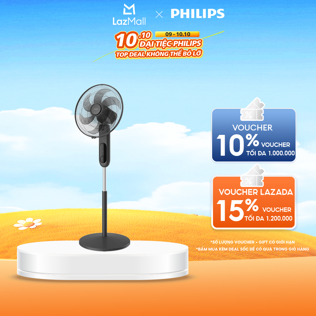 Quạt Đứng Philips CX1520/01 (6 cánh,3 chế độ và điều khiển từ xa)- 47W - Tiết Kiệm Năng Lượng, yên tĩnh - Hàng Chính Hãng