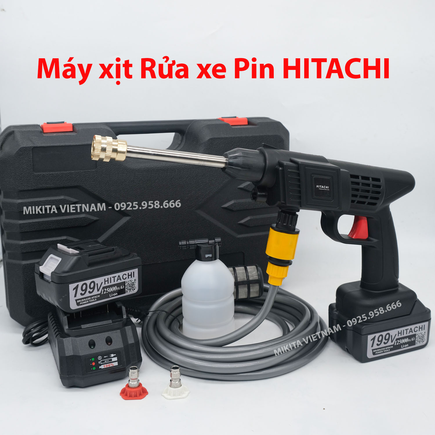 Máy rửa xe PIN Hitachi - Mới nhất 2022