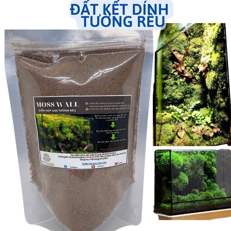Đất kết dính, đất làm tường rêu setup bể terrarium, bán cạn
