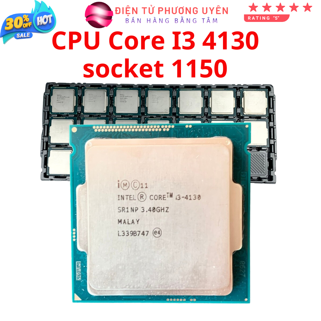 Cpu intel core i3 4130 socket 1150, bộ vi xử lý thế hệ 4 dùng cho main h81, b85 và những main socket 1150 - trang nguyễn computer