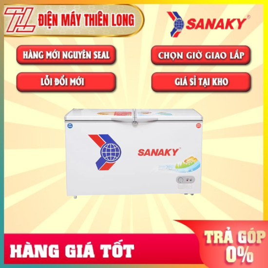 Tủ đông sanaky 2 ngăn 365 lít vh-5699w1 - bảo hành 12 tháng - trả góp 0% - giao toàn quốc