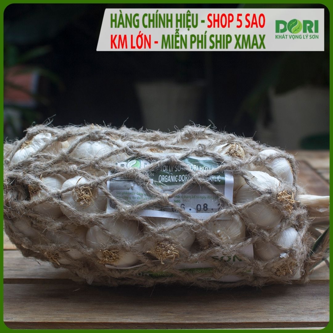 Tỏi Lý Sơn Dori Hữu cơ - Loại tỏi nhiều tép - Túi lưới 250g - Trồng tại đảo Lý Sơn - Cam kết đúng xuất xứ - Hoàn tiền 200% nếu sai cam kết - Dùng để ăn sống hoặc chế biến