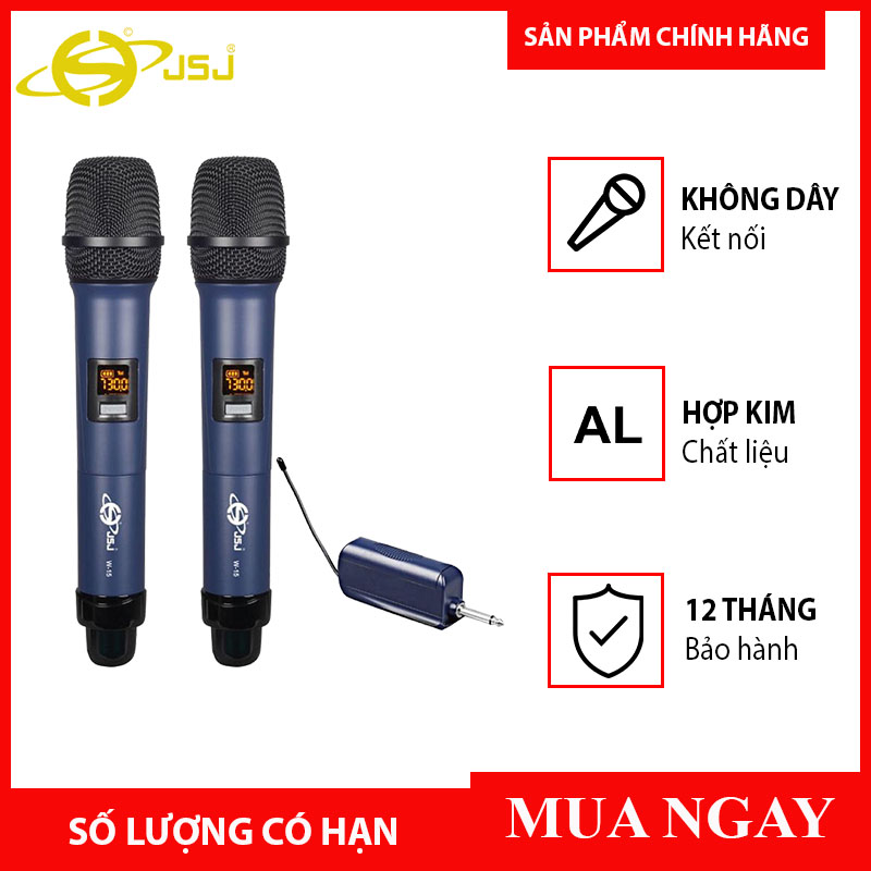 Micro karaoke không dây cho loa kéo jsj - w-15