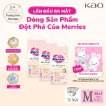 Combo 3 Tã Dán Merries Siêu Thoáng Khí Đủ Size NB62/S56/M48