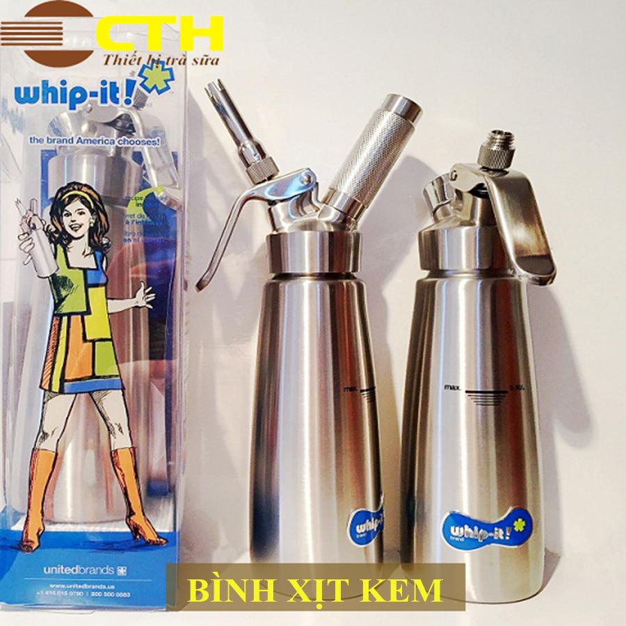 Bình xịt kem tươi Whip-it Inox 500ml (Bạc)