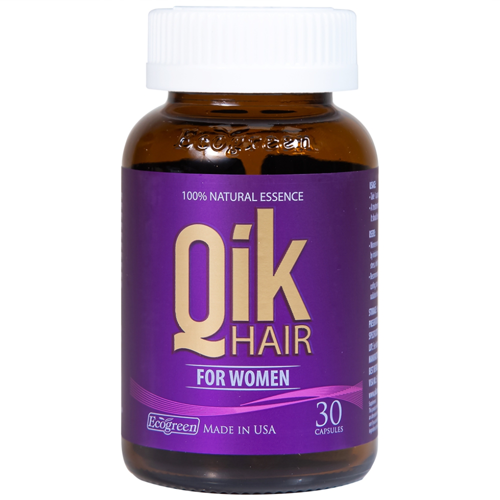 Viên Uống Giúp Tóc Chắc Khỏe, Giảm Rụng Tóc Cho Nữ QIK HAIR WOMEN - Lọ 30 Viên