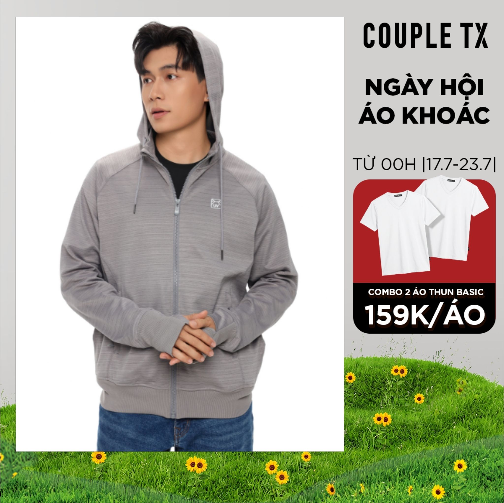Áo Khoác Nam Couple TX Chống Nắng Tia UV 98% UPF 50++ Helios Ver 2 Vải Slub Dày Dặn Thoáng Khí Form Vừa MOK 1080