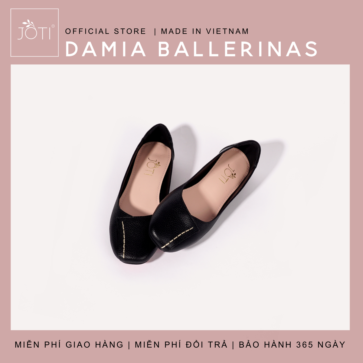 JOTI Giày Búp Bê Da Thật Nữ Damia 3230VN0 2020 - Mũi Vuông Đẹp Dịu Dàng Đế Bằng - Mang Đi Chơi Du Lịch Dạo Phố